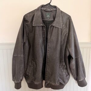 Oversized Leather Bomber